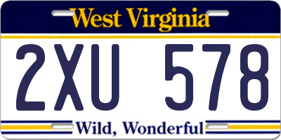 WV license plate 2XU578