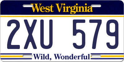 WV license plate 2XU579