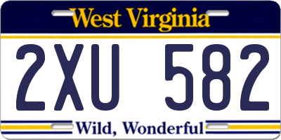 WV license plate 2XU582