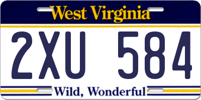 WV license plate 2XU584
