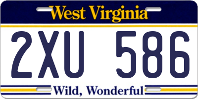 WV license plate 2XU586