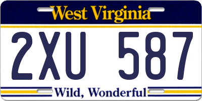 WV license plate 2XU587