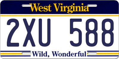 WV license plate 2XU588