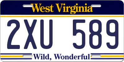 WV license plate 2XU589