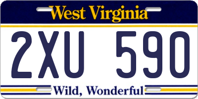 WV license plate 2XU590