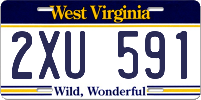 WV license plate 2XU591