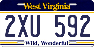 WV license plate 2XU592