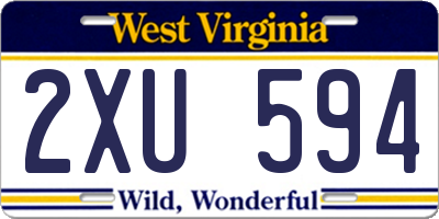WV license plate 2XU594