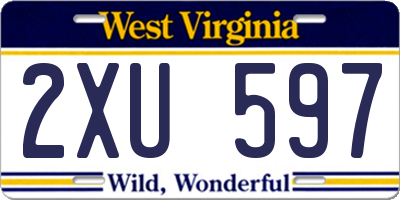 WV license plate 2XU597