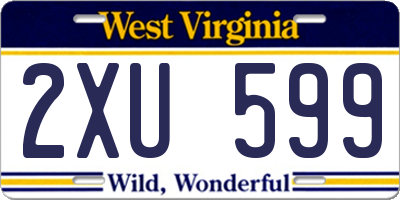 WV license plate 2XU599