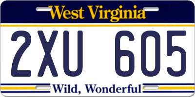 WV license plate 2XU605