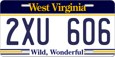 WV license plate 2XU606
