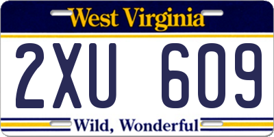 WV license plate 2XU609