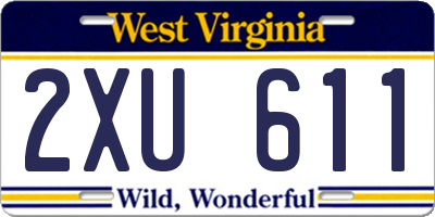 WV license plate 2XU611