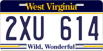 WV license plate 2XU614