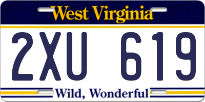 WV license plate 2XU619