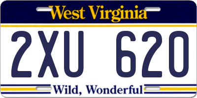 WV license plate 2XU620
