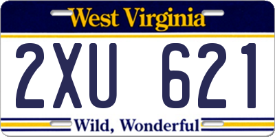 WV license plate 2XU621