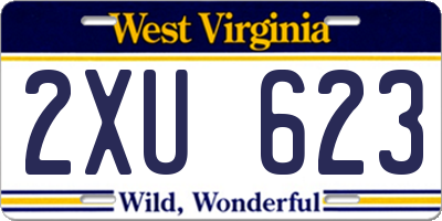 WV license plate 2XU623