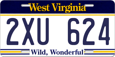 WV license plate 2XU624