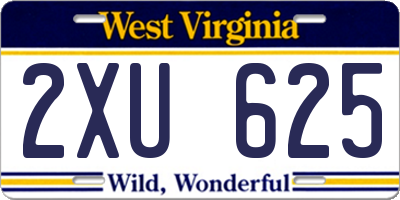 WV license plate 2XU625
