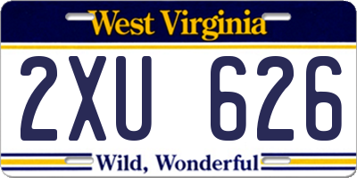 WV license plate 2XU626