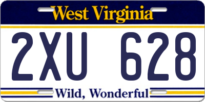 WV license plate 2XU628
