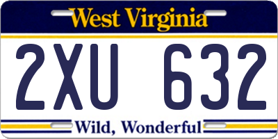 WV license plate 2XU632