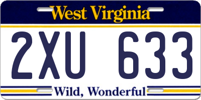 WV license plate 2XU633