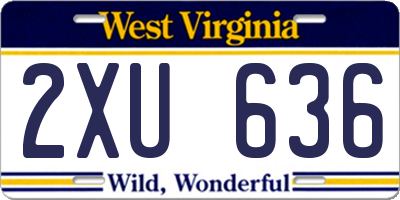 WV license plate 2XU636