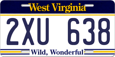 WV license plate 2XU638