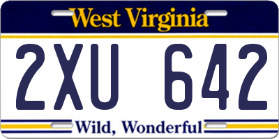 WV license plate 2XU642