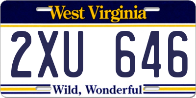 WV license plate 2XU646