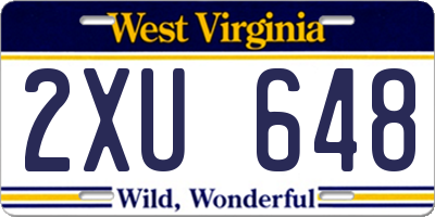 WV license plate 2XU648