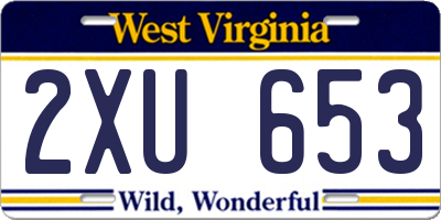 WV license plate 2XU653