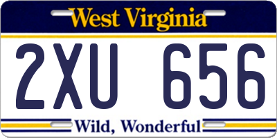 WV license plate 2XU656