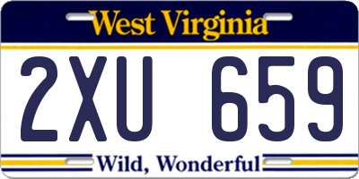 WV license plate 2XU659