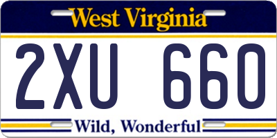 WV license plate 2XU660