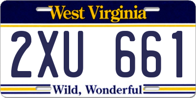 WV license plate 2XU661