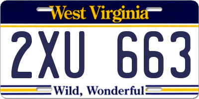 WV license plate 2XU663