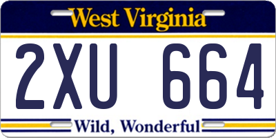 WV license plate 2XU664