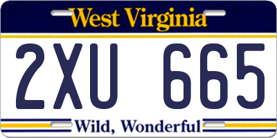 WV license plate 2XU665