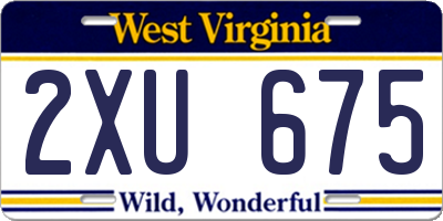 WV license plate 2XU675