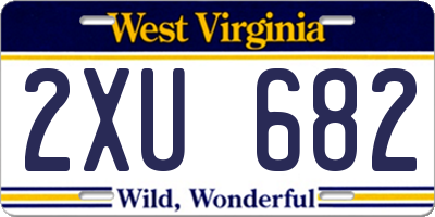 WV license plate 2XU682