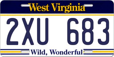 WV license plate 2XU683