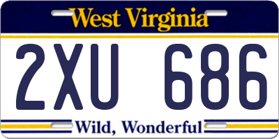 WV license plate 2XU686