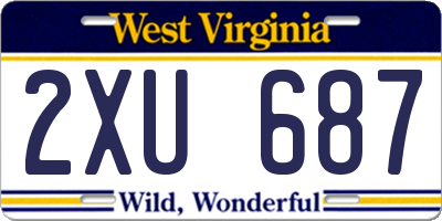 WV license plate 2XU687