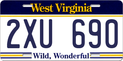WV license plate 2XU690