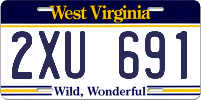 WV license plate 2XU691