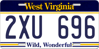 WV license plate 2XU696